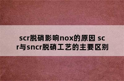 scr脱硝影响nox的原因 scr与sncr脱硝工艺的主要区别